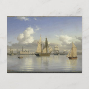 Postal Buques de vela frente al Castillo de Kronborg, Sue