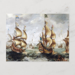 Postal Buques en el mar 1632