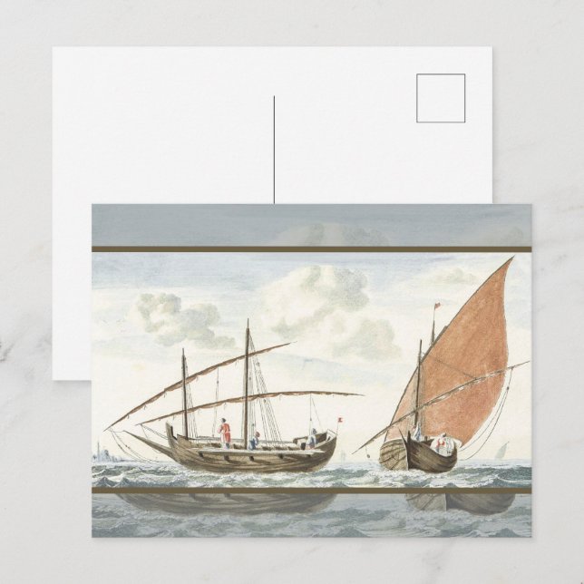 Postal Buques en el mar de Estambul, por Johan Teyler (Anverso / Reverso)