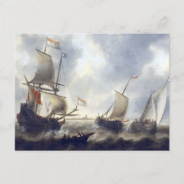 Postal Buques en el mar de los años 1660