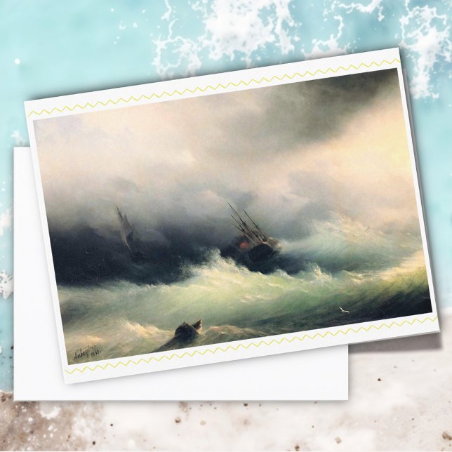 Postal Buques en tormenta, Iván Constantinovich Aivazovsk (Subido por el creador)