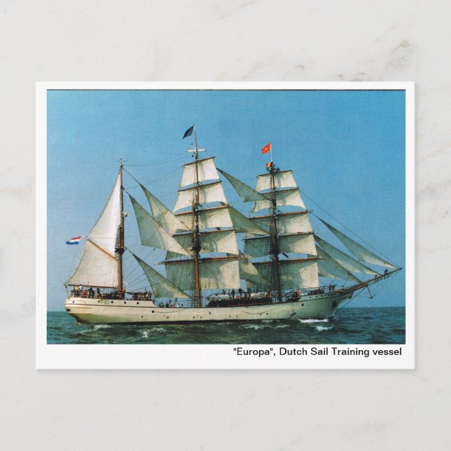 Postal Buques históricos de época, "Europa", Holanda (Anverso)