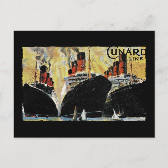 Postal Buques titanicos en puerto 1912 (Anverso)