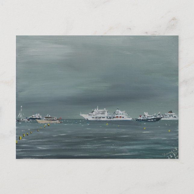 Postal Buques y barcos en Cannes 2014 (Anverso)