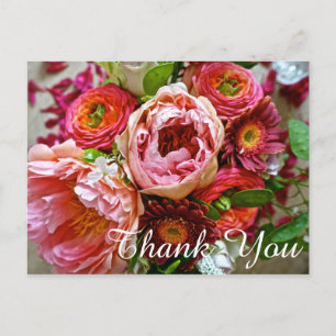 Postal Buquet floral Gracias, Postcard