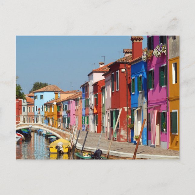 Postal Burano colorido (Anverso)