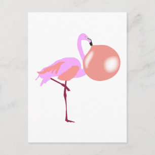 Postal Burbble Gum Flamingo