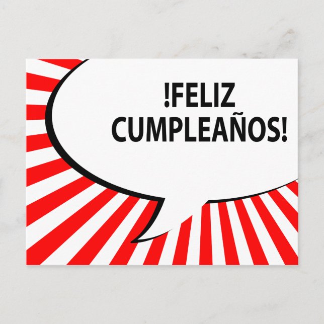 Postal burbuja cómica feliz cumpleanos (Anverso)