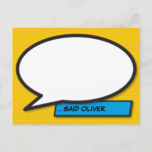 Postal Burbuja de diálogo personalizada divertido cómic