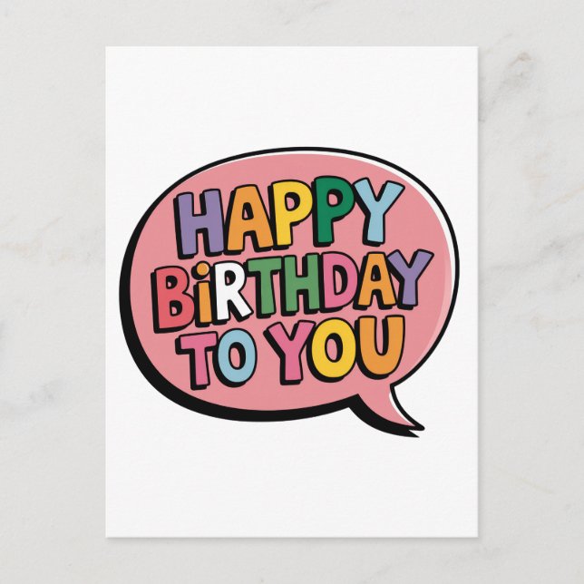 Postal Burbuja de Feliz Cumpleaños (Anverso)