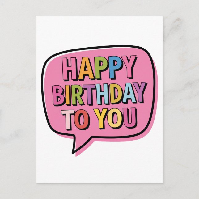 Postal Burbuja de Feliz Cumpleaños (Anverso)