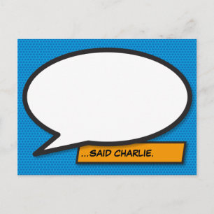 Postal Burbuja de Mensaje de Diversión Retro de Libro Cóm