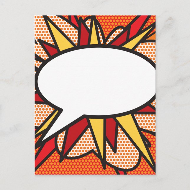 Postal Burbuja de Mensaje Divertida de Hablado Retro Libr (Anverso)