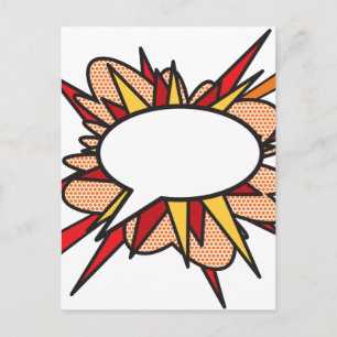 Postal Burbuja de Mensaje Divertida de Tira Cómica Retro