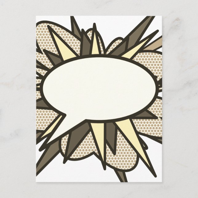 Postal Burbuja de Mensaje Divertida de Tiras Cómicas Retr (Anverso)