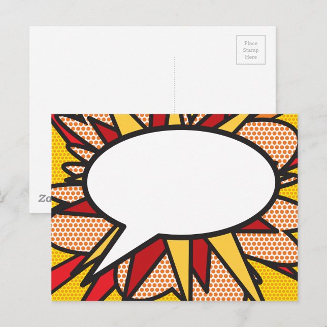 Postal Burbuja de Mensaje Divertido Retro de Cómic (Anverso / Reverso)