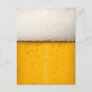 Postal Burbujas de Cerveza en Primer Plano