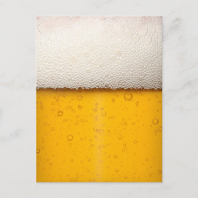 Postal Burbujas de Cerveza en Primer Plano (Anverso)