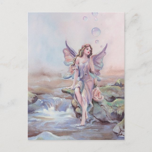 Postal BURBUJAS DE FAIERIE de SHARON SHARPE (Anverso)
