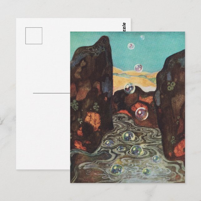 Postal Burbujas de fantasía Art Nouveau en decoración de  (Anverso / Reverso)