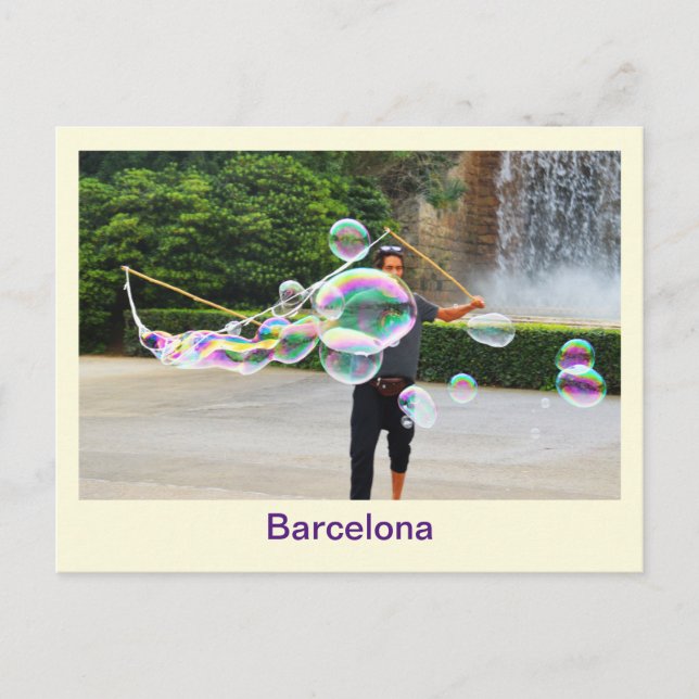 Postal Burbujas en Barcelona, España (Anverso)