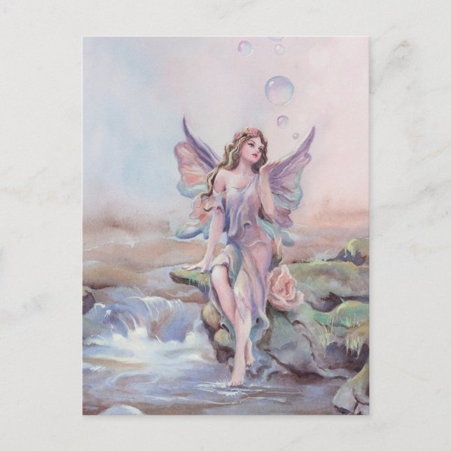 Postal BURBUJAS FAERIE de SHARON SHARPE (Anverso)