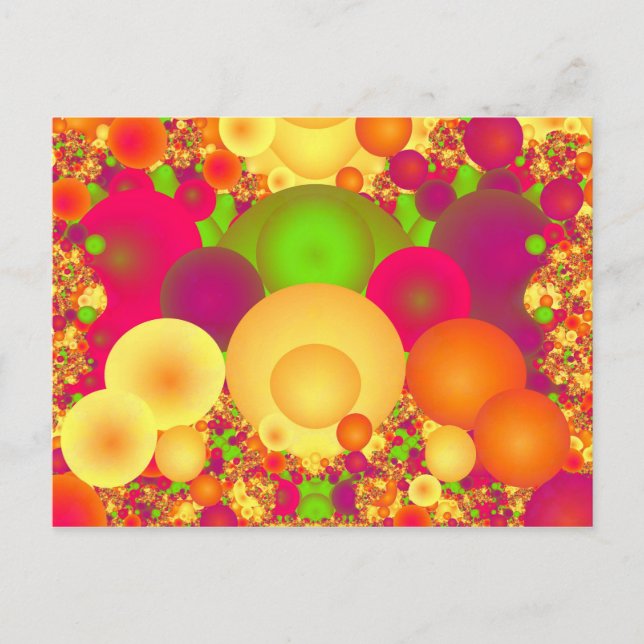 Postal Burbujas Guay Colorful Abstract Fine Fractal (Anverso)