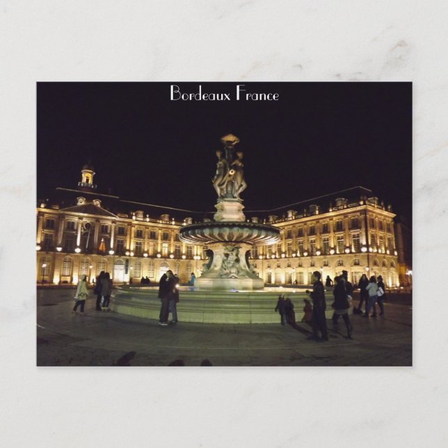 Postal Burdeos de noche (Anverso)