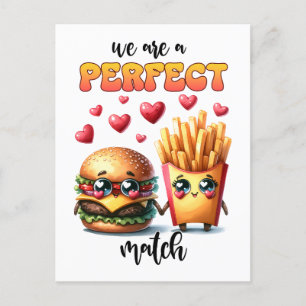 Postal Burger and Fries Punny Valentine