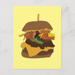 Postal Burger Hamburger Burger Burger Love Ilustracion