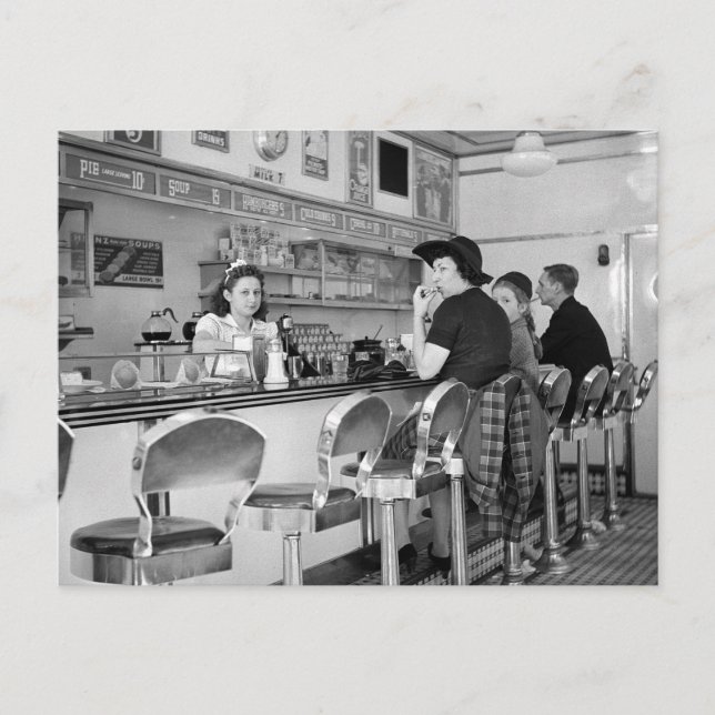 Postal Burger Joint de los años 1940 (Anverso)