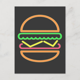 Postal Burger Neon Tshirt - Retro clásico de los 80