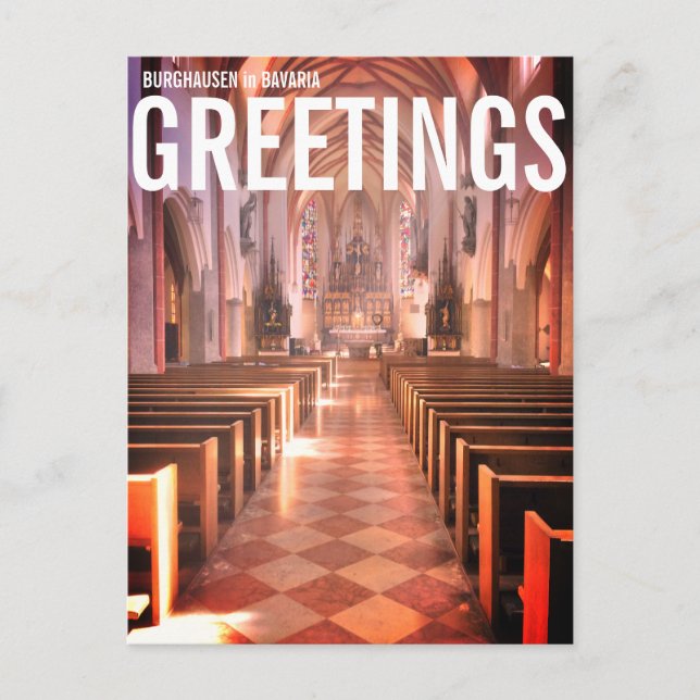 Postal Burghausen en Baviera (Anverso)