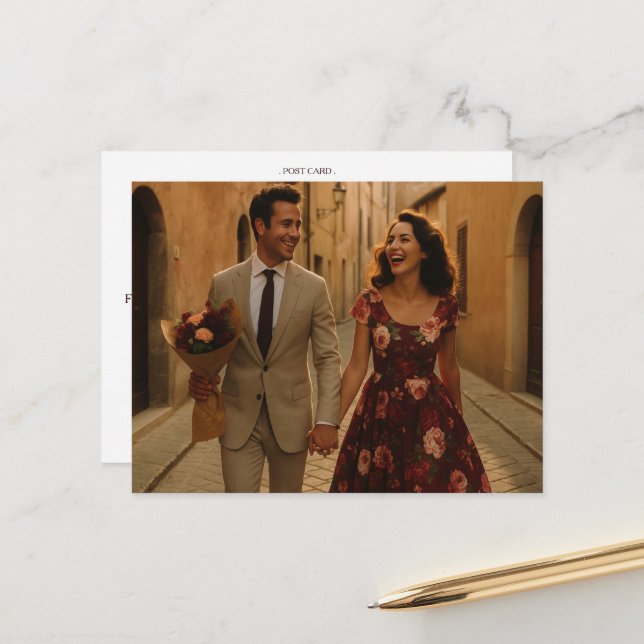 Postal Burgundy Blush Gracias (Anverso/Reverso In Situ)