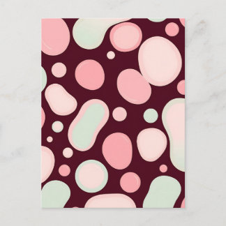 Postal Burgundy Pink Mint Organic Blob Pattern Abstract