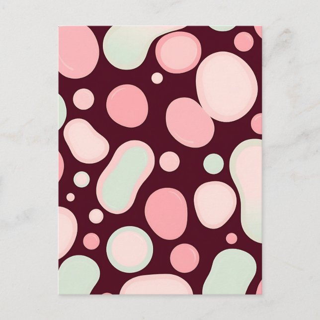 Postal Burgundy Pink Mint Organic Blob Pattern Abstract (Anverso)