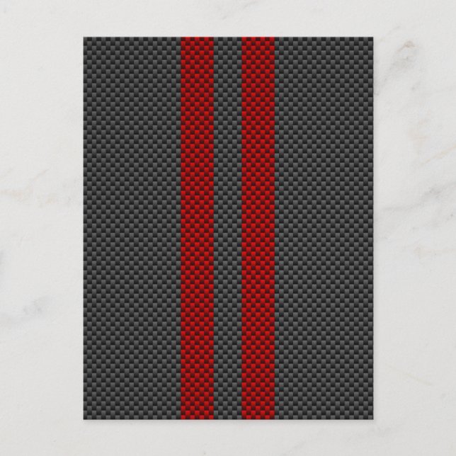Postal Burgundy Red Carbon Fiber Style Stripes Decour (Anverso)