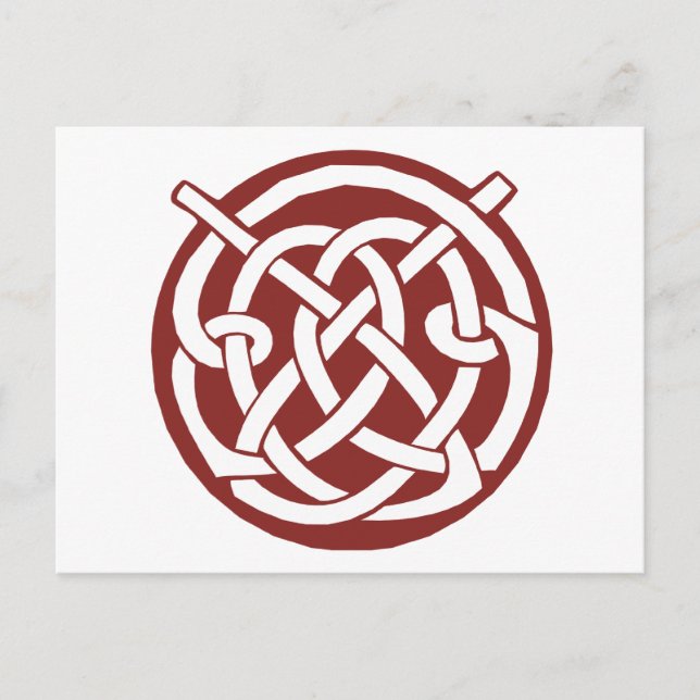 Postal Burgundy Red Celtic Knotwork (Anverso)