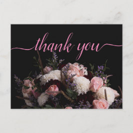Postal Burgundy vintage oscuro Floral Gracias