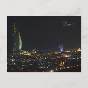 Postal Burj Al Arab de noche, Dubai - Postcard