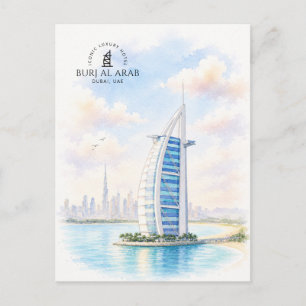 Postal Burj Al Arab, Hotel de lujo icónico, Viajes a Dubá