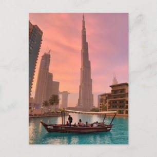 Postal Burj Khalifa Bote Lake Cityscape         