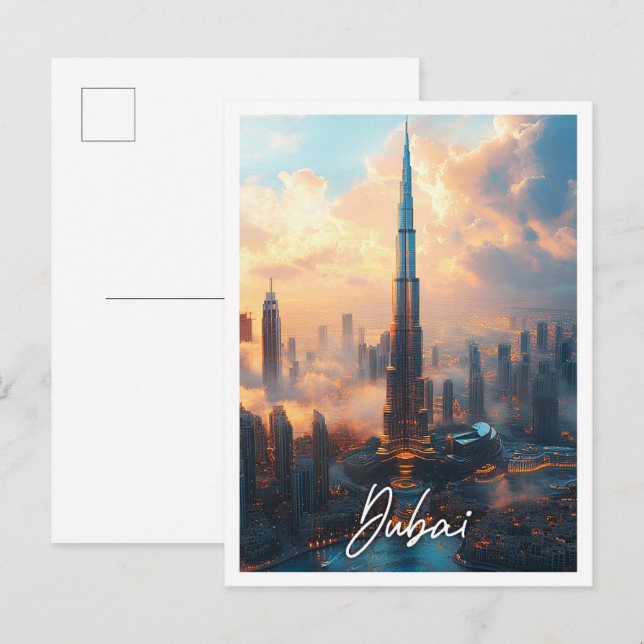 Postal Burj Khalifa Dubai Emiratos Árabes Unidos (Anverso / Reverso)