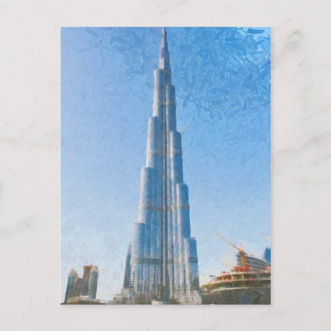 Postal Burj Khalifa, pintura de Dubai (Anverso)