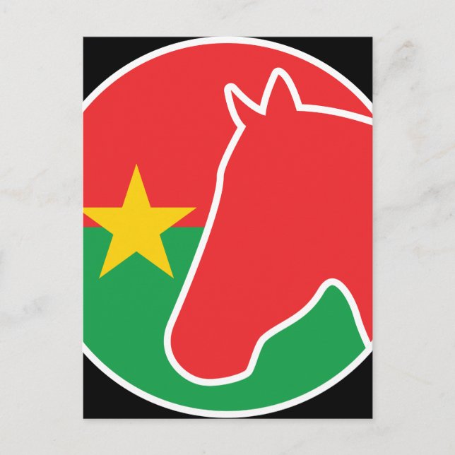 Postal Burkina Faso Caballo Bandera Nacional Burkinesa (Anverso)