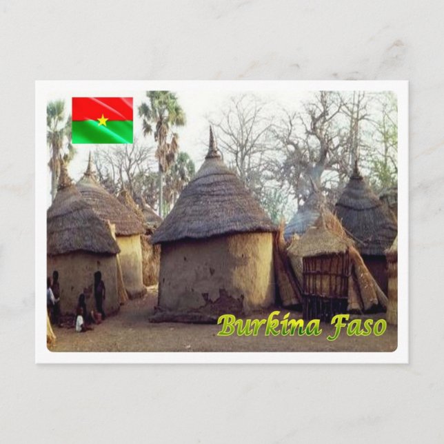 Postal Burkina Faso - Hogares tradicionales - (Anverso)