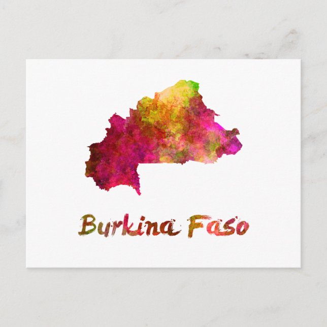 Postal Burkina Faso in watercolor 2 (Anverso)