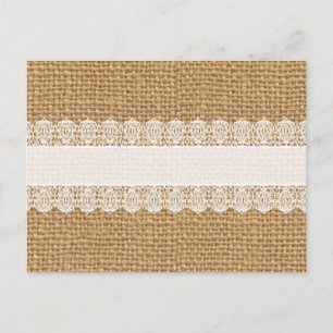 Postal Burlap con Delicado encaje - Estilo Chic Shabby