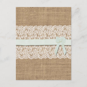 Postal Burlap, Lace y Ribbon Rústicos