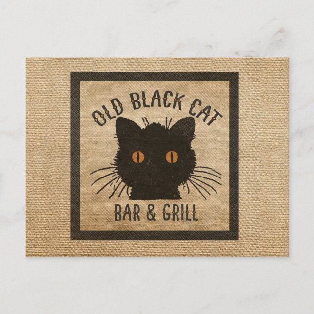 Postal Burlap Old Black CA Bar and Grill (Anverso)
